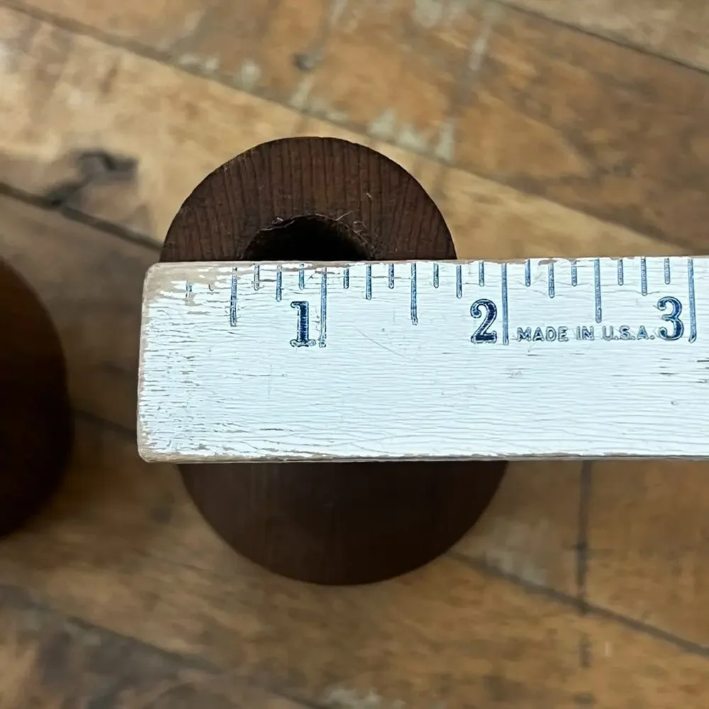 Hand Turned Wood Candlestick Holders Tapered 6.5